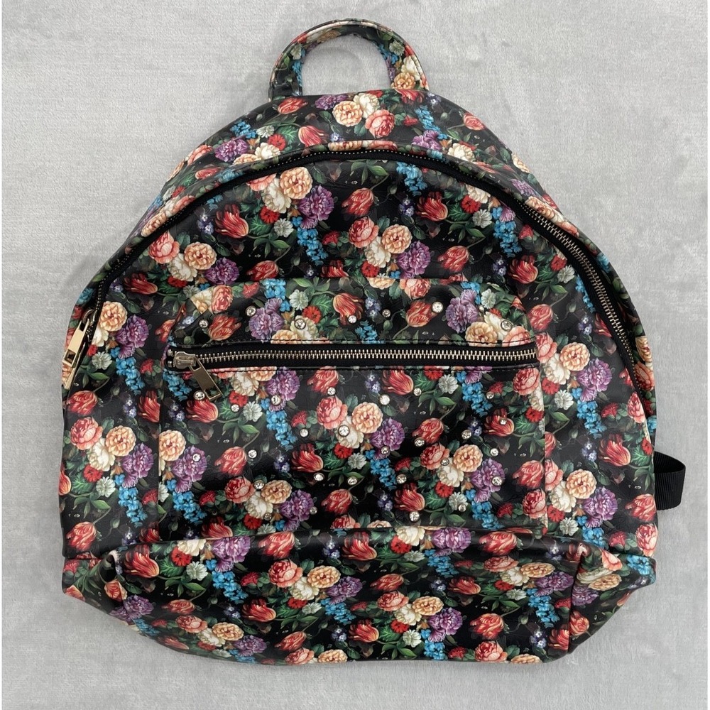 Poppy Lissiman Backpack Floral Print Women's Multicolor Faux Leather Bag